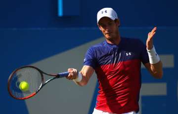 Andy Murray of Great Britain plays a forehand... Andy Murray of Great Britain plays a forehand...