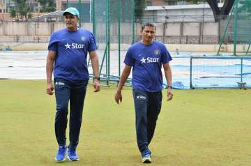 Anil Kumble and team's batting coach Sanjay... Anil Kumble and team's batting coach Sanjay...