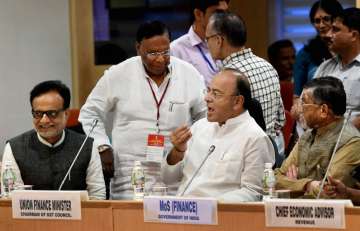 Jaitley at the 17th GST Council Meeting on Sunday... Jaitley at the 17th GST Council Meeting on Sunday...