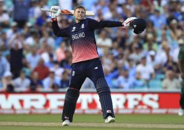 Joe Root celebrates his side beating Bangladesh... Joe Root celebrates his side beating Bangladesh...