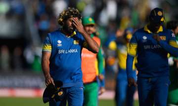 Lasith Malinga reacts after the ICC Champions... Lasith Malinga reacts after the ICC Champions...
