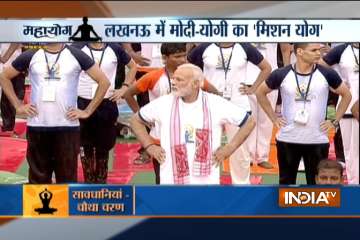PM Modi at Yoga Day celebrations in Lucknow -... PM Modi at Yoga Day celebrations in Lucknow -...