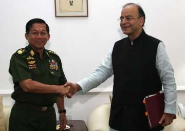 Myanmar military chief calls on Arun Jaitley -... Myanmar military chief calls on Arun Jaitley -...