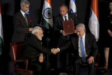 India, Israel ink 7 agreements on PM Narendra... India, Israel ink 7 agreements on PM Narendra...