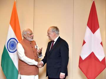 Swiss President Johann Schneider with PM Modi Swiss President Johann Schneider with PM Modi