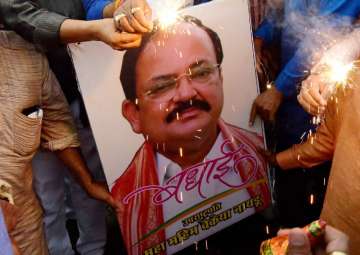 BJP workers celebrate Venkaiah Naidu's victory -... BJP workers celebrate Venkaiah Naidu's victory -...