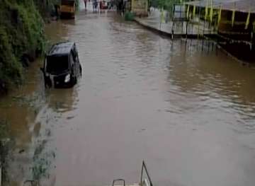 A flooded street in Idukki district of Kerala... A flooded street in Idukki district of Kerala...