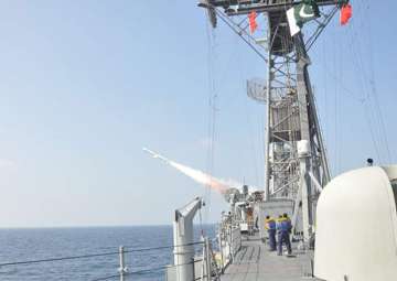 Pakistan fires anti-ship missile into Arabian Sea... Pakistan fires anti-ship missile into Arabian Sea...