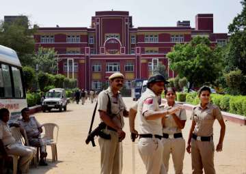 Gurugram Police officials outside Ryan... Gurugram Police officials outside Ryan...