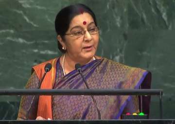 Sushma Swaraj addresses UN General Assembly -... Sushma Swaraj addresses UN General Assembly -...