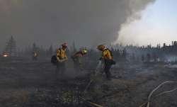 REDDING, California, firefighters, battle, big wildfires, high heat,  volcano, smoke plumes, weather