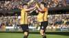 Wolverhampton Wanderers' Raul Jimenez, right, celebrates