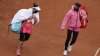 Victoria Azarenka of Belarus, right, and Montenegro's Danka