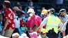 Police speak to spectators following a complaint from