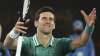 Serbia's Novak Djokovic celebrates after defeating France's
