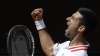 Serbia's Novak Djokovic celebrates after winning a point to
