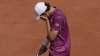 Austria's Dominic Thiem reacts as he plays Spain's Pablo