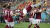 Austria's Christoph Baumgartner (9) celebrates after