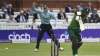 Pakistan's Fakhar Zaman is bowled out by England's Craig