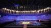 Fireworks explode during the closing ceremony in the