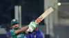 Babar Azam plays a shot during Pakistan's T20 World Cup