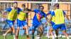 East Bengal players during a training session in FC Goa on Tuesday.