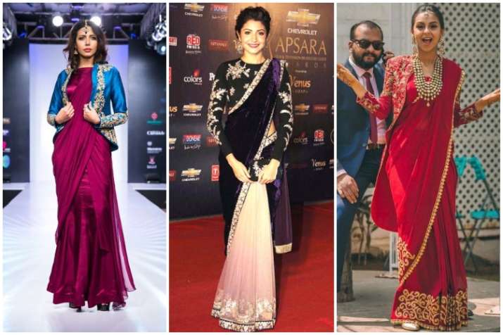 6 Ways To Wear A Jacket With Saree | Fashion in India - Threads | Saree  jacket designs, Saree wearing styles, Saree styles