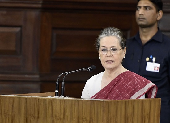 United Progressive Alliance (UPA) Chairperson Sonia Gandhi